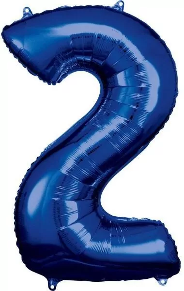 Balon foliowy cyfra 2 niebieska 57x86cm - tantis.pl