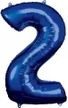 Balon foliowy cyfra 2 niebieska 57x86cm - tantis.pl