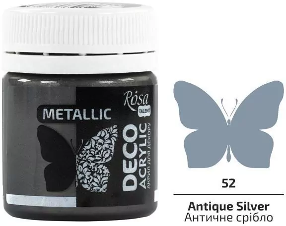 Farba akrylowa metaliczna antique silver 52 20ml - tantis.pl