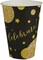 Kubki papierowe. Glam Party, czarne - tantis.pl