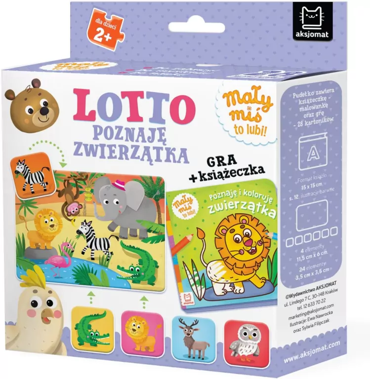 Lotto. Poznaję zwierzątka. Gra + książeczka - tantis.pl