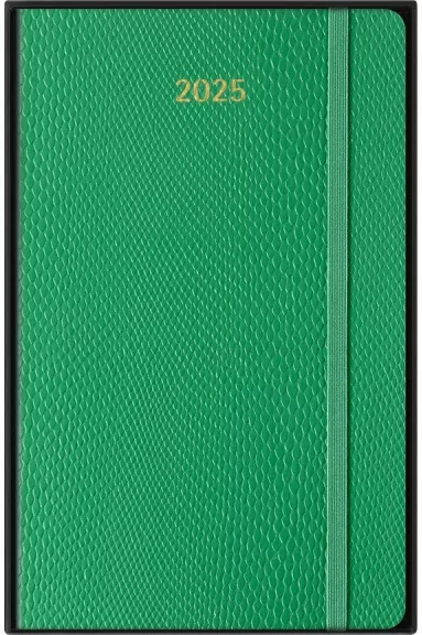 Kalendarz 2025 tygodniowy L syn. skóra zielony - tantis.pl