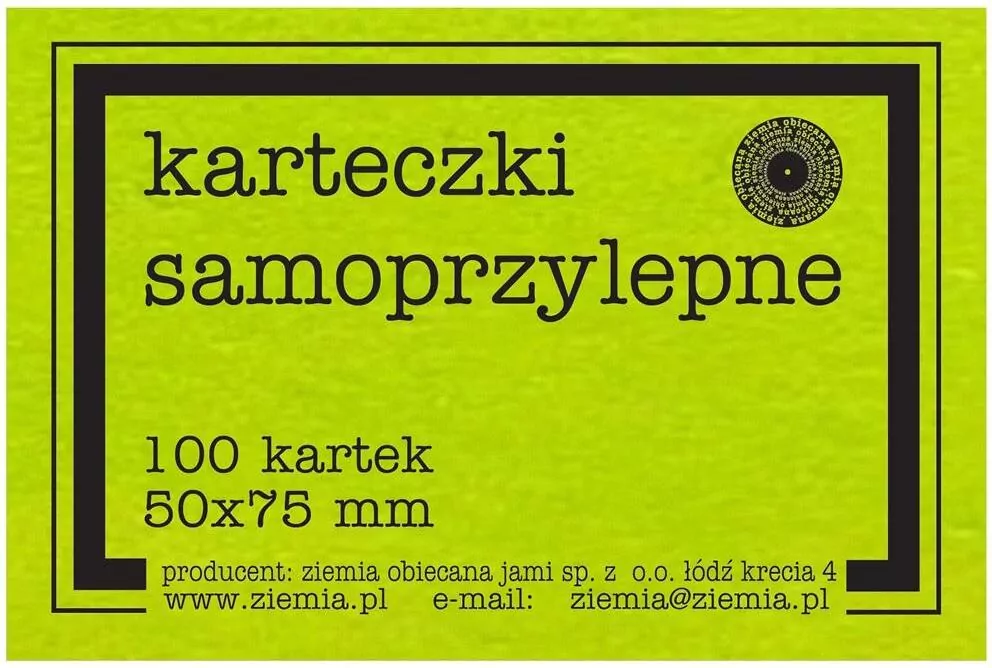 Karteczki samoprzylepne Fluo 50x75mm 100K zielone - tantis.pl