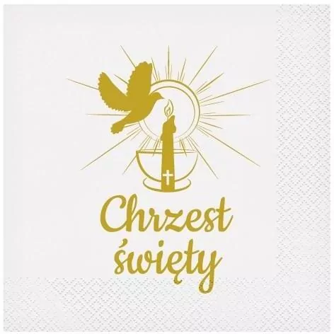 Serwetki Chrzest Święty świeca 33 x 33cm - tantis.pl