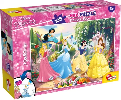 Puzzle dwustronne Maxi 108 Disney Princess Na zawsze