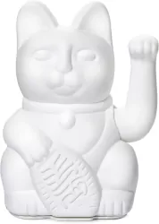 Kot szczęścia biały 15cm