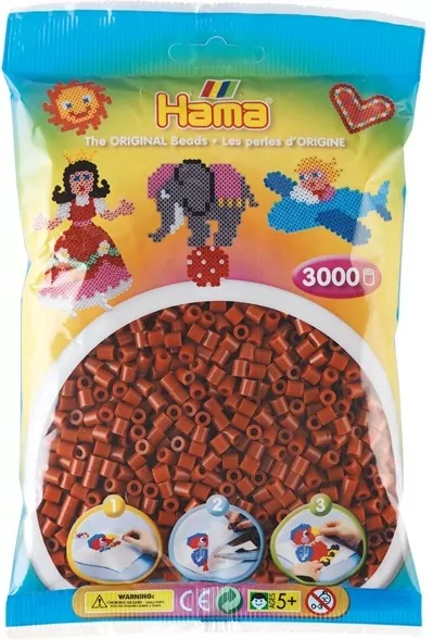 Hama Midi Koraliki w woreczku 3000 ceglaste - tantis.pl