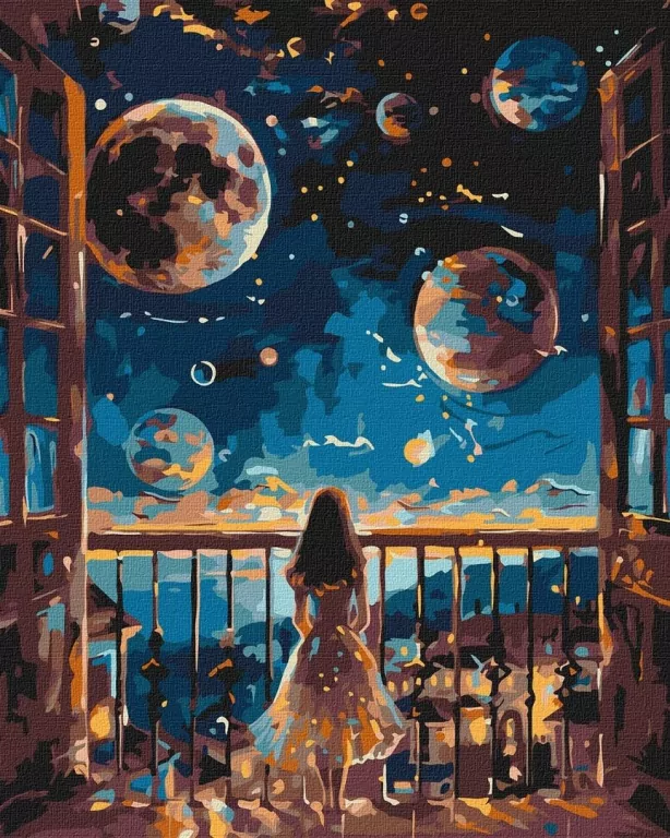 Malowanie po numerach - Marzycielska noc 40x50cm - tantis.pl