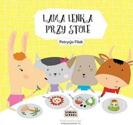 Lama Lenka przy stole