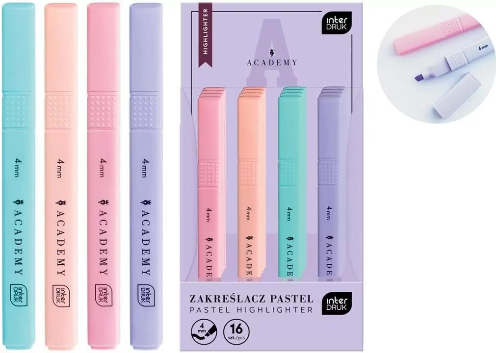Zakreślacz Academy pastelowy mix - tantis.pl