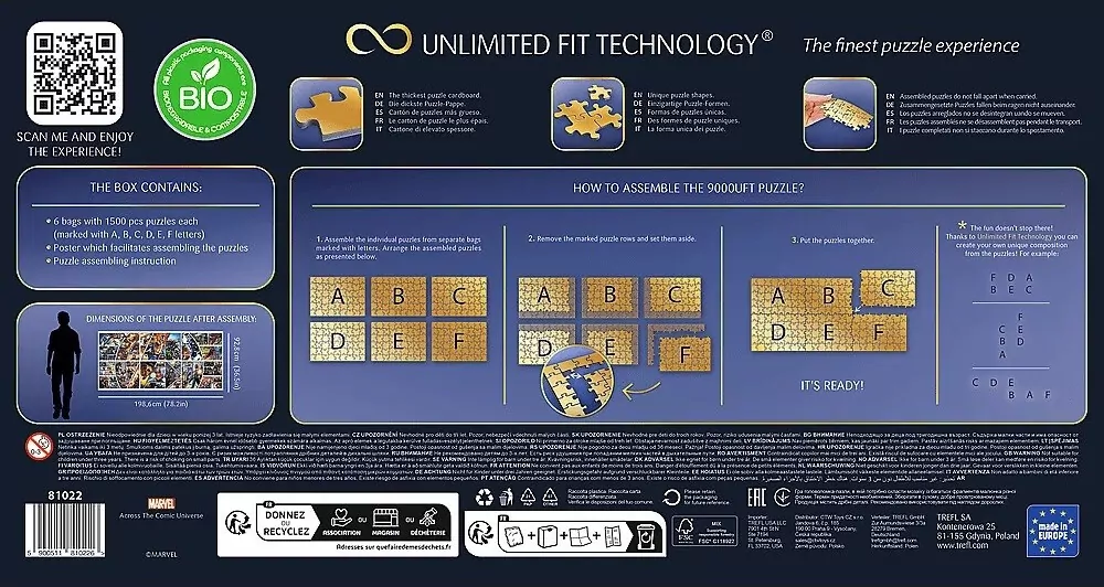 Puzzle 9000. UFT Marvel. Across The Comic Universe - tantis.pl