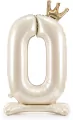 Stojący balon foliowy cyfra 0 84cm jasny krem - tantis.pl