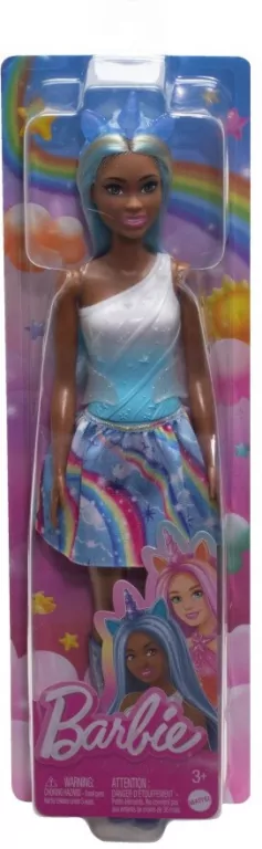 Mattel. Barbie Lalka Jednorożec, niebieska HRR14 - tantis.pl