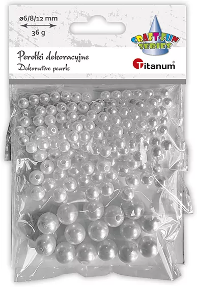 Koraliki plastikowe perełki białe 36g - tantis.pl