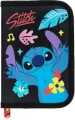 Piórnik dwuklapkowy bez wyposażenia Stitch black - tantis.pl