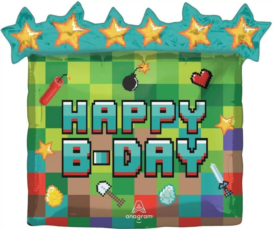 Balon foliowy Pixel Party 63x58cm - tantis.pl