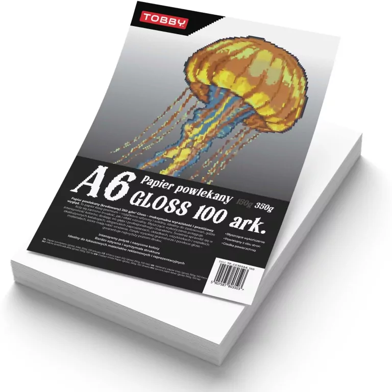 Papier kredowy powlekany A6 350 g/m gloss 100 ark - tantis.pl