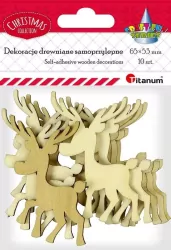 Drewniane renifery samoprzylepne