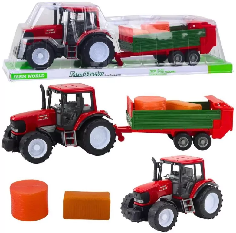 Traktor rolniczy z przyczepą zieloną - tantis.pl