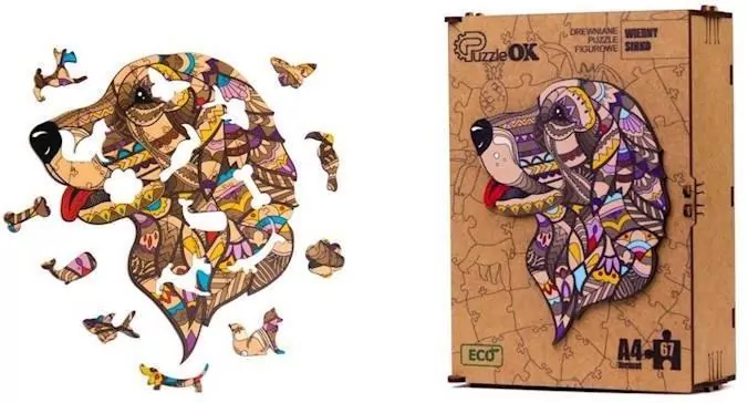 Puzzle drewniane eko 67 Wierny Sirko A4 - tantis.pl