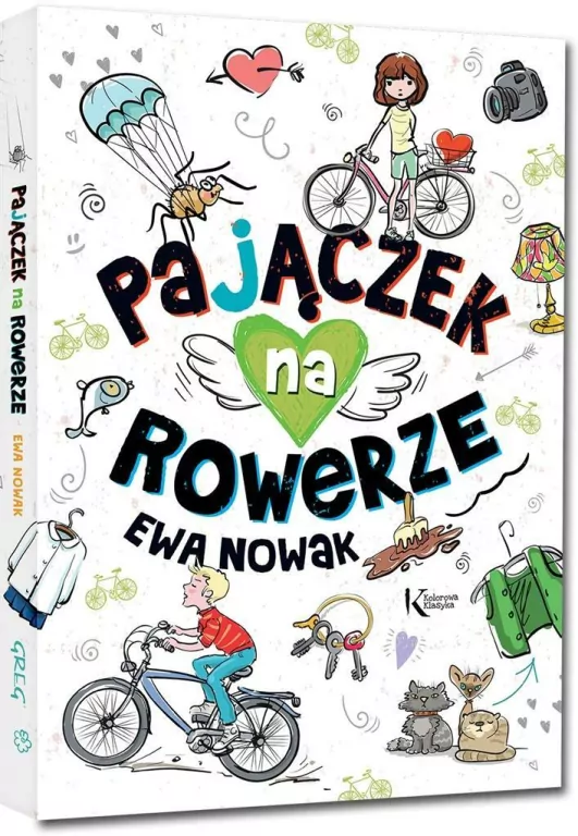 Pajączek na rowerze kolor. Kolorowa klasyka - tantis.pl