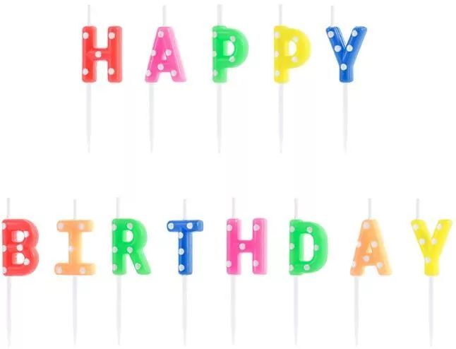Świeczki urodzinowe. Happy Birthday 2.5cm - tantis.pl