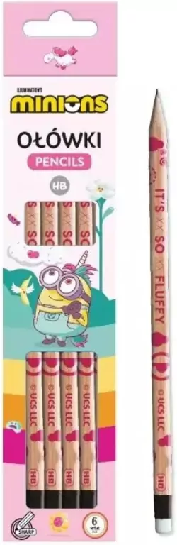Ołówek z gumką Minionki 6szt - tantis.pl