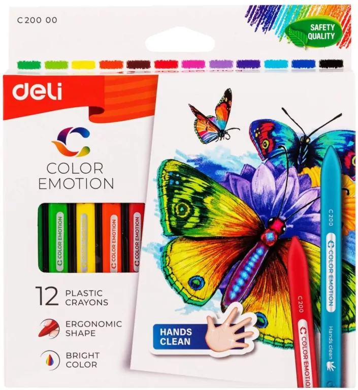 Kredki trójkątne plastik Color Emotio 12 kol DELI - tantis.pl