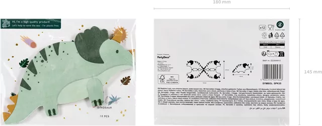 Serwetki Triceratops 18x10cm - tantis.pl