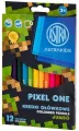 Kredki ołówkowe okrągłe. Jumbo. Astrakids Pixel One. 12 kolorów - tantis.pl