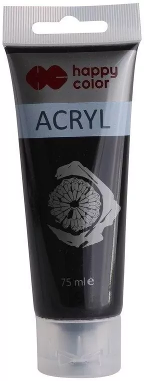 Happy Color. Farba akrylowa, czarna 75ml - tantis.pl