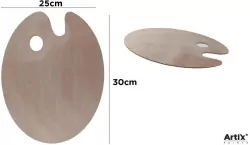 Paleta malarska okrągła drewniana 25x30cm