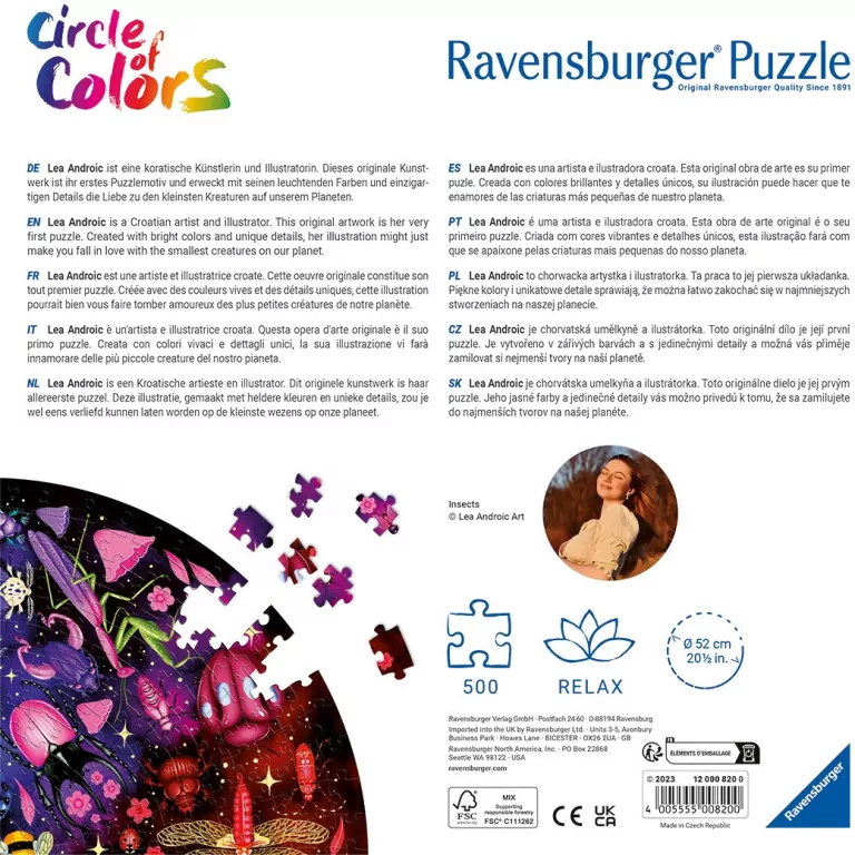 Puzzle 2D 500 Paleta kolorów. Insekty - tantis.pl