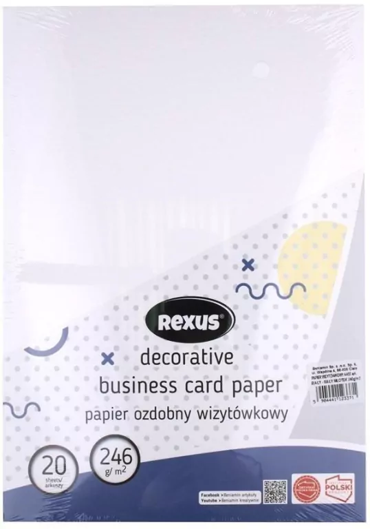 Papier wizytówkowy A4/20K, biały - tantis.pl