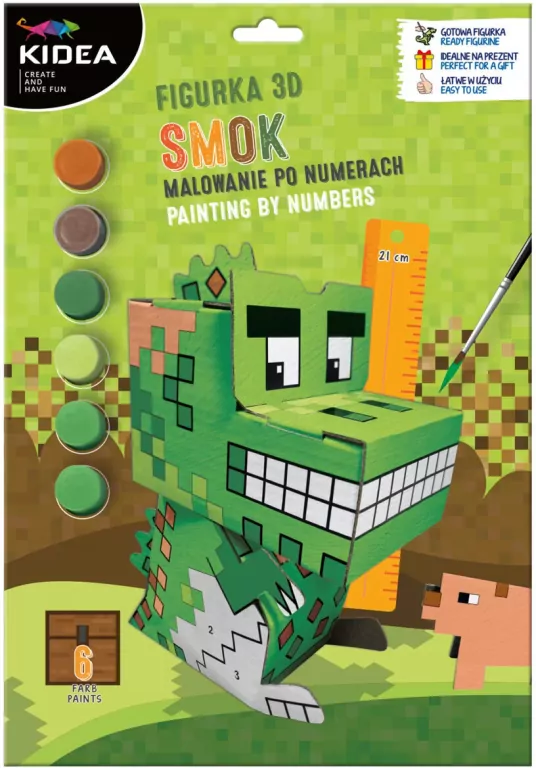 Figurka 3D malowanie po numerach Smok KIDEA - tantis.pl
