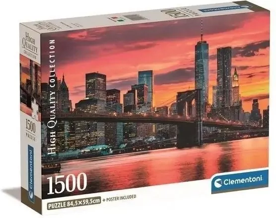Puzzle 1500 Compact East River at dusk - tantis.pl