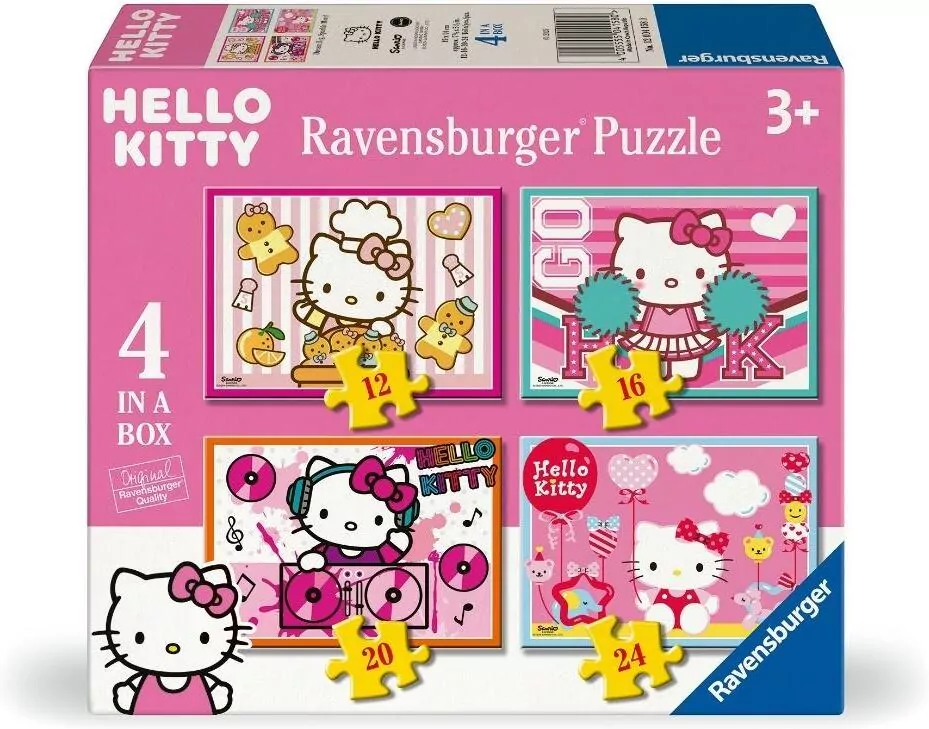 Puzzle dla dzieci 2D: Hello Kitty 4w1 - tantis.pl