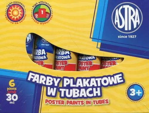 Farba plakatowa tuba 30ml j.czerwona  ASTRA - tantis.pl