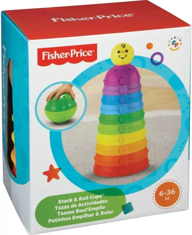 Mattel. Fisher-Price Okrągłe kubeczki do układania W4472 - tantis.pl