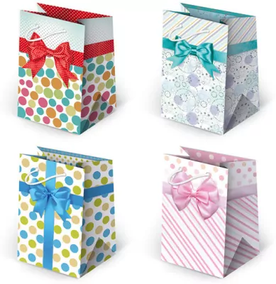 Torebki ozdobne T5-19 Kokardy jasne 10 sztuk