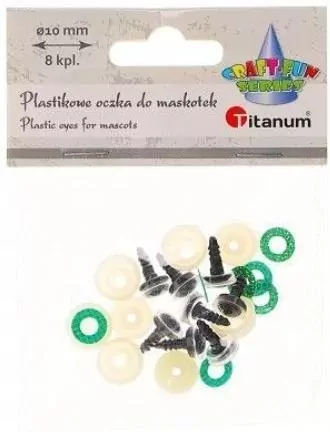 Oczy do maskotek plastikowe 10mm z mocowaniem 8szt - tantis.pl