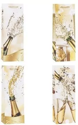 Torebka ozdobna na butelkę 12x36x9cm mix ROZETTE - tantis.pl