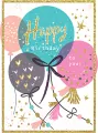 Karnet. Urodziny. Brokatowe balony - tantis.pl
