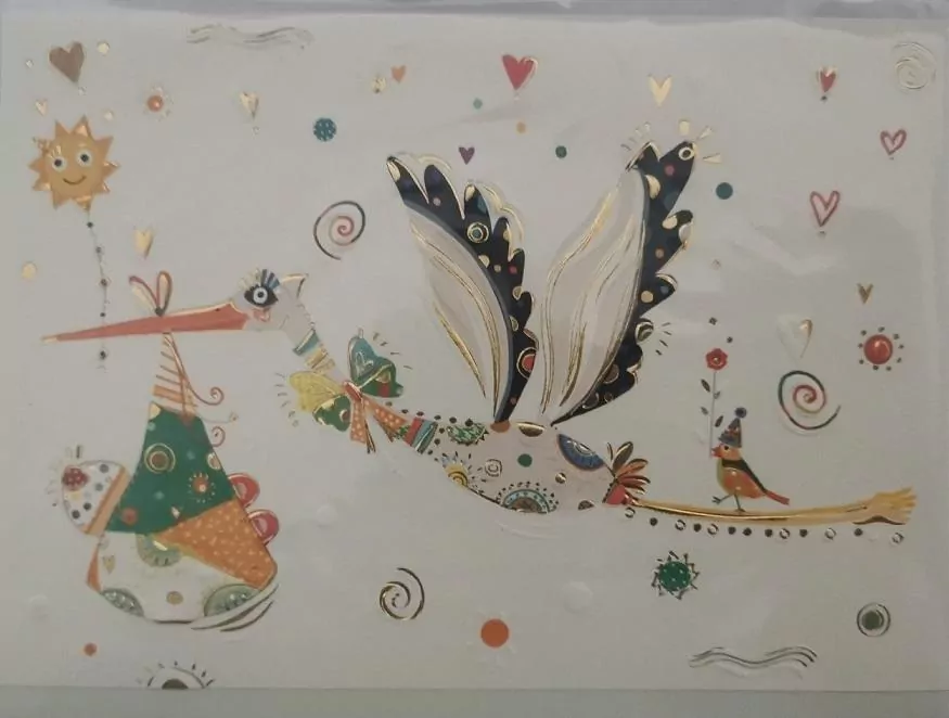 Karnet B6 + koperta: Narodziny Bocian - tantis.pl