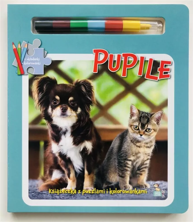 Pupile. Książka z puzzlami, kolorowankami i kredką - tantis.pl