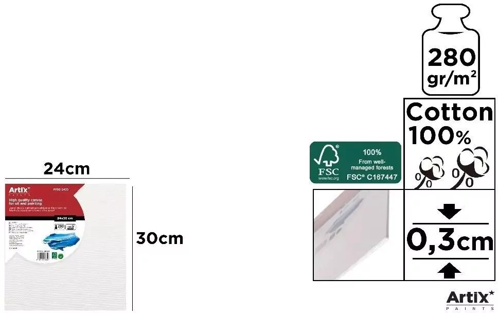 Tablica malarska 24x30x0,3cm 280G/m2 - tantis.pl