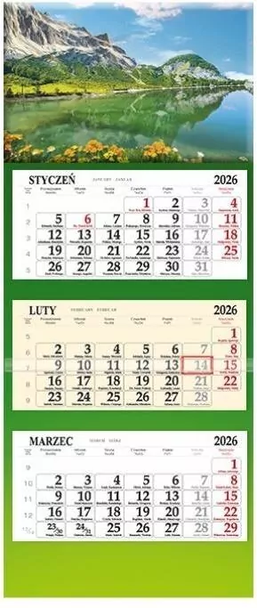 Kalendarz 2026 trójdzielny Jezioro - tantis.pl
