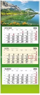 Kalendarz 2026 trójdzielny Jezioro