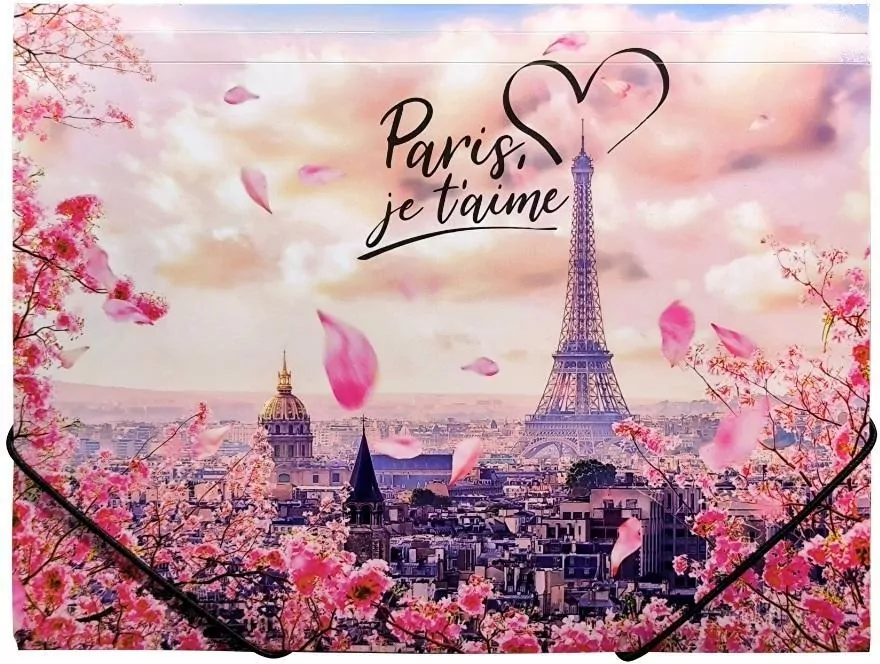 Teczka A4 PP na gumkę z nadrukiem Take Me To Paris - tantis.pl