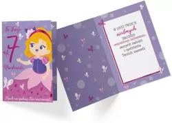 Karnet. Urodziny 7 dziewczynka